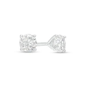 NWT Zales 1/2 CT Diamond Solitaire Stud Earrings 10K White Gold